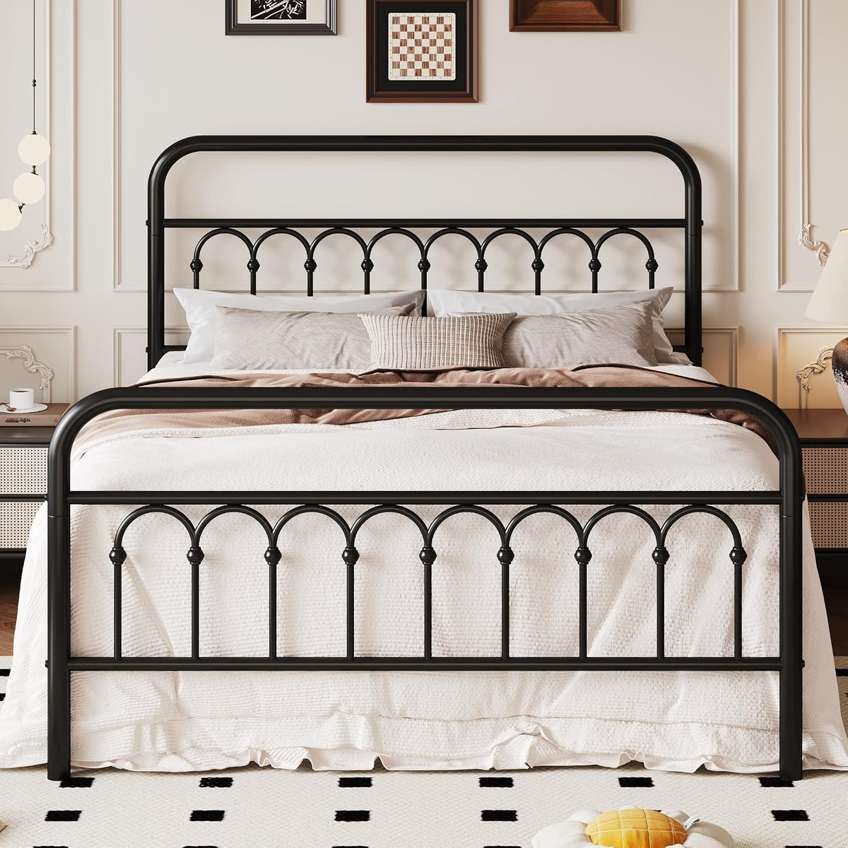 sha cerlin queen size metal platform bed frame, main product view