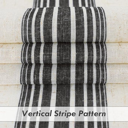 DriftAway Farmhouse Vertical Striped Linen Blend Textured Light Filtering Semi - Image 3