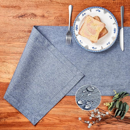 Mebakuk Linen Farmhouse Table Runner Large Burlap Style Soft and Waterproof - Image 2