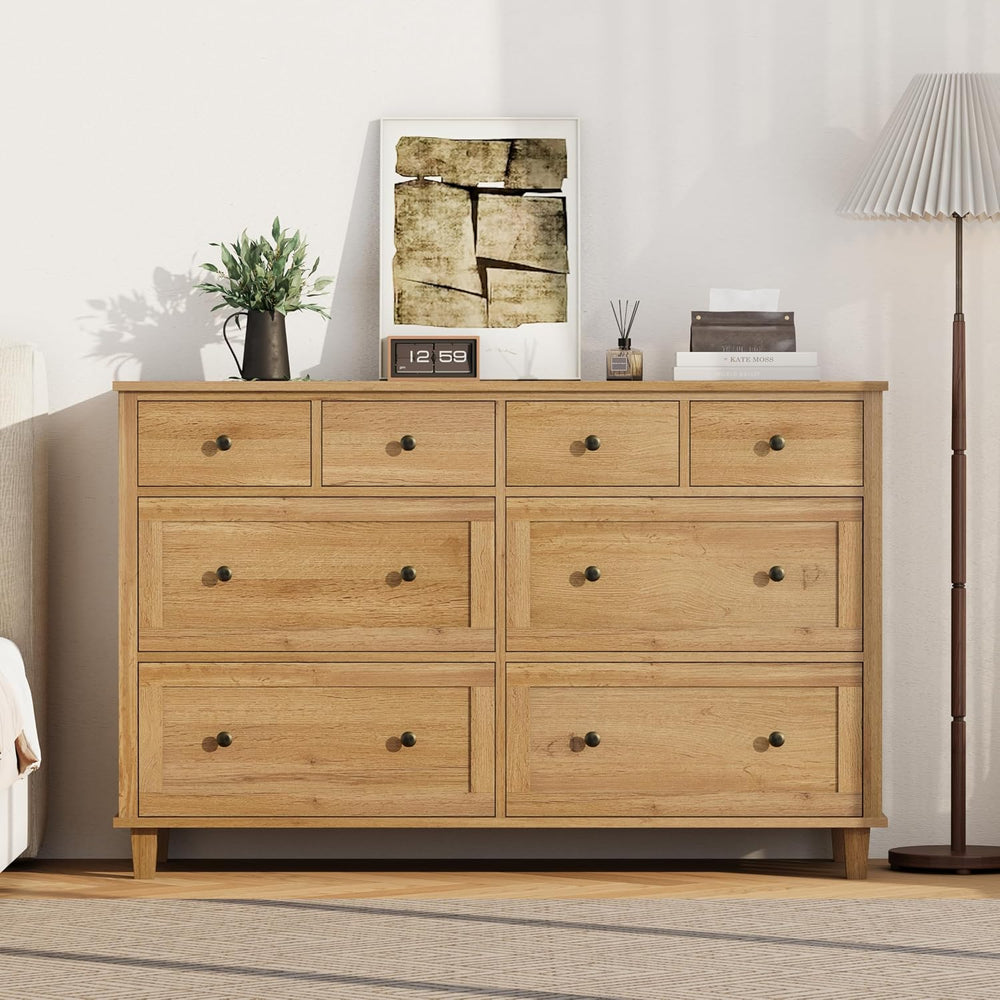 Dresser for Bedroom 8 Drawer Wood Dresser 56.3" Wide, Large Storage Ches...