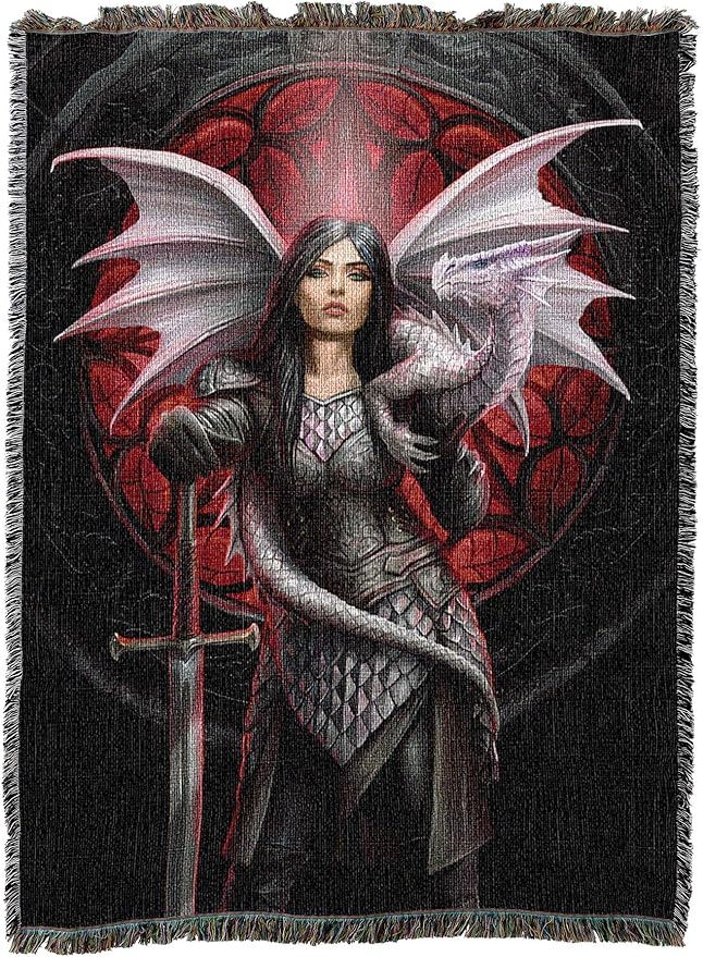Pure Country Weavers Valour Dragon Woven Blanket by Anne Stokes - Image 2