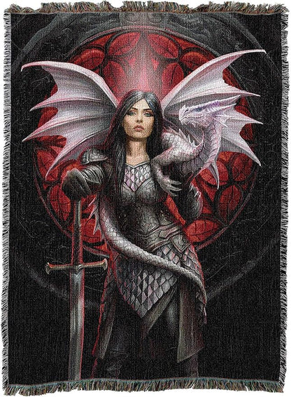 Pure Country Weavers Valour Dragon Woven Blanket by Anne Stokes - Image 2