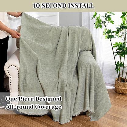 MEETSKY Green Sofa Covers Armchair Single Couch Cover - Image 3