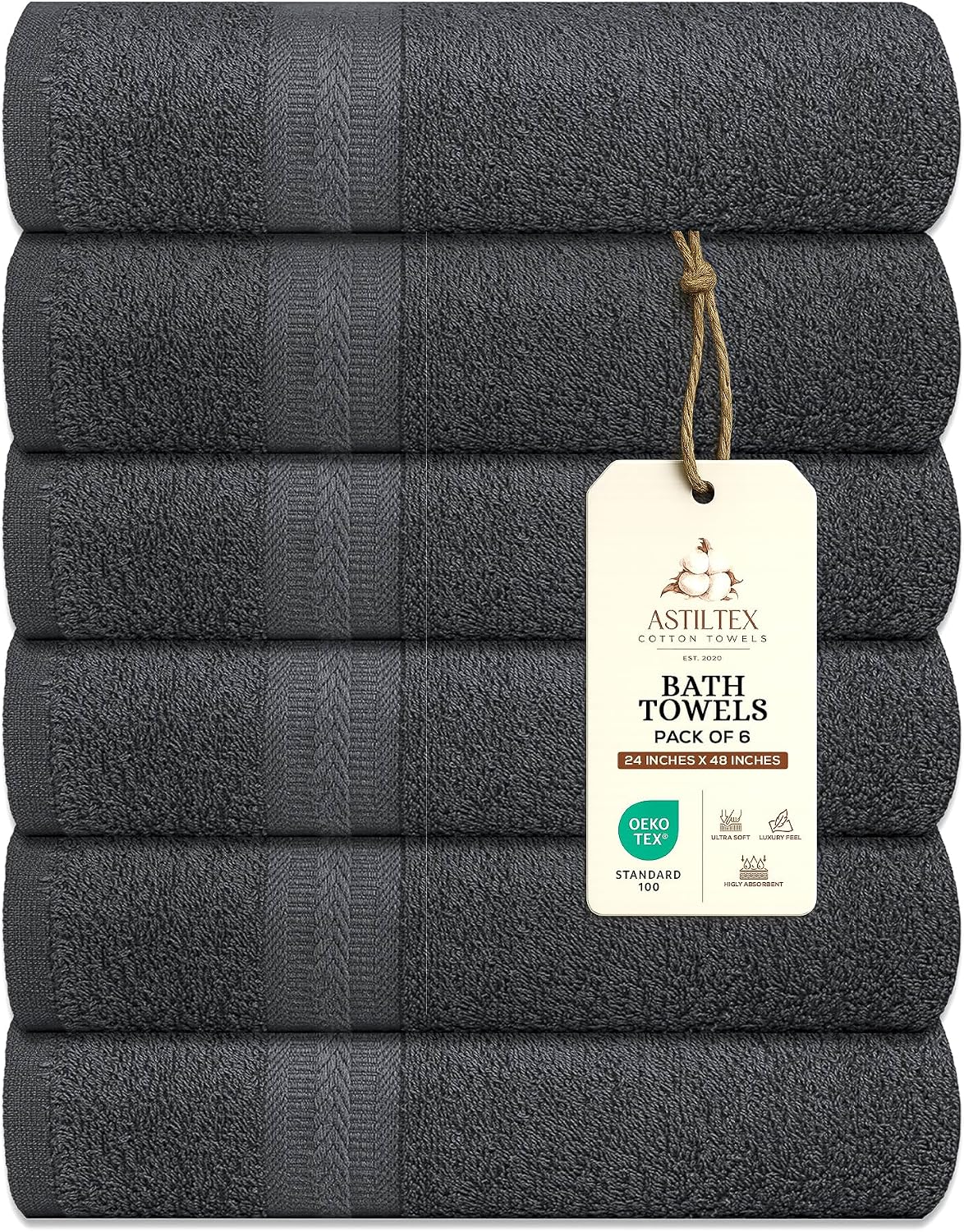 bath towels pack of 6 – 24" x shown in use