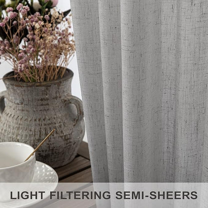 Grey Linen Curtains 63 Inch Length - Image 4