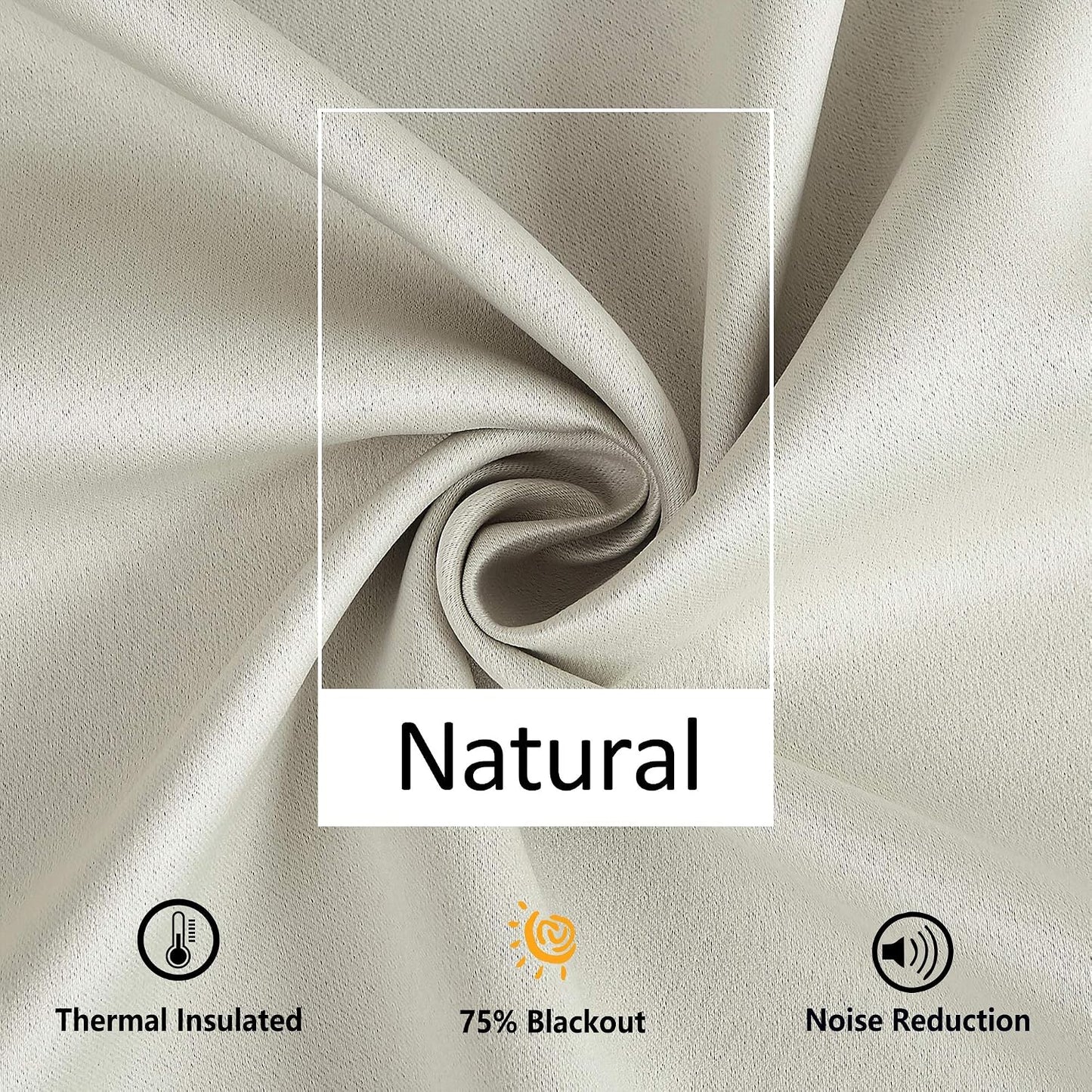 Treatmentex Pom Pom Blackout Curtains Ivory Curtains for Nursery Room Darkening Curtain Drapes 54" Short Window Curtain Set for Living Room Bedroom 2 Panels