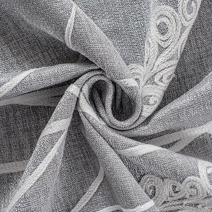 Melodieux Wheat Embroidery Linen Room Darkening Curtain - Image 6