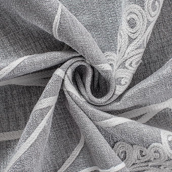 Melodieux Wheat Embroidery Linen Room Darkening Curtain - Image 6