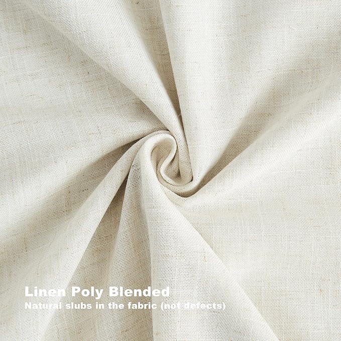 Vision Home Natural Pinch Pleated Full Blackout Curtains Linen Blended Room - Image 4