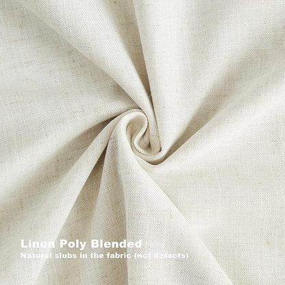 Vision Home Natural Pinch Pleated Full Blackout Curtains Linen Blended Room - Image 4