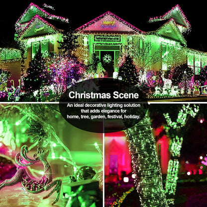 403 FT 1000 LED Halloween Lights Outdoor Fairy String Lights Plug in, Green