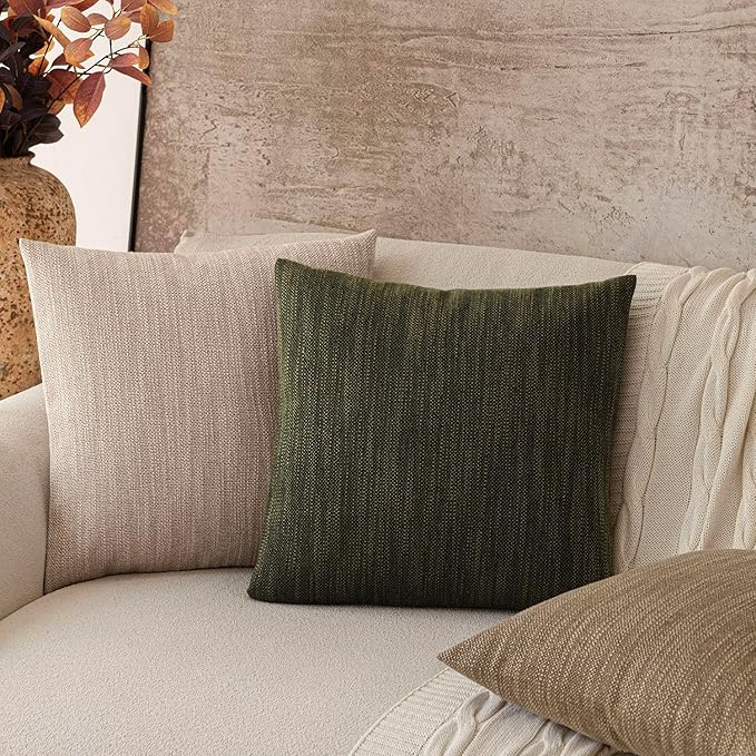 Foindtower Set of 2 Decorative Textured Burlap Linen Throw Pillow Covers - Image 7