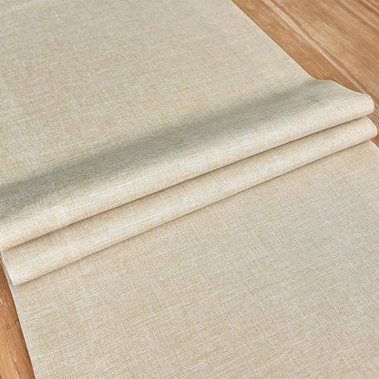 NEWISHER Farmhouse Rustic Table Runner Solid Beige Rectangular Table Runners - Image 5