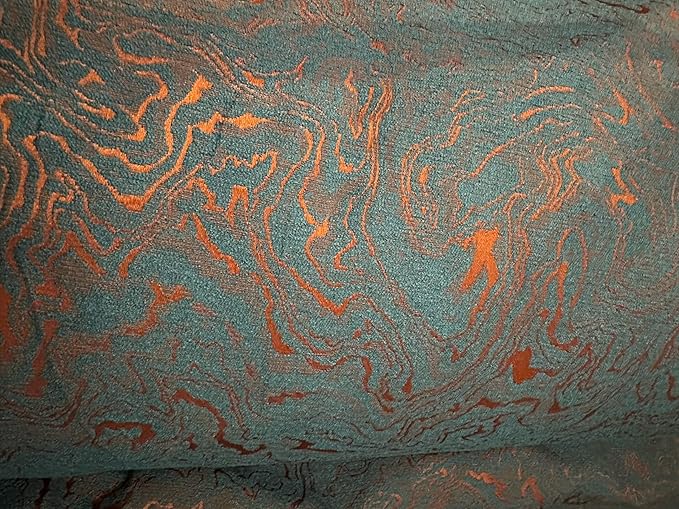 OctoRose 3 Side Zipper Upholstery Thick Jacquard-Blue Rust Mixeed, Twin - Image 2