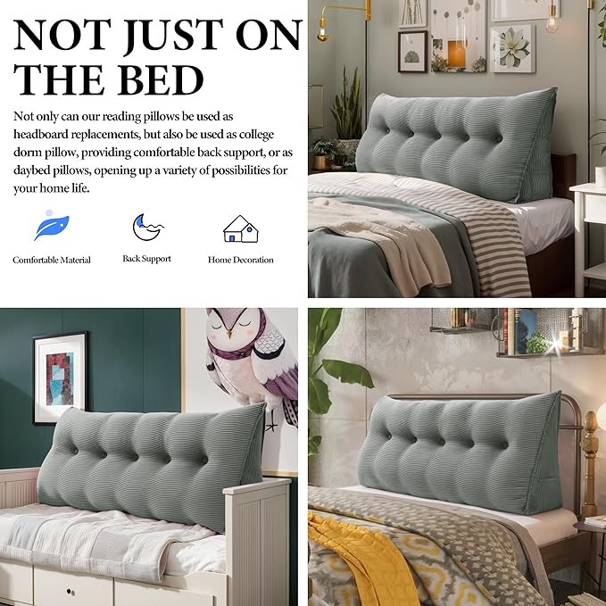 Daneey Headboard Pillow Full, Triangular Wedge Headboard Pillow - Image 5