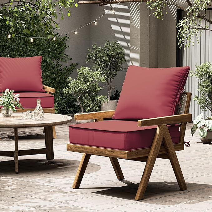 Outdoor Seat Cushion Set 24 L × 24 W × 5 H Inch Waterproof & Fade Resistant - Image 7