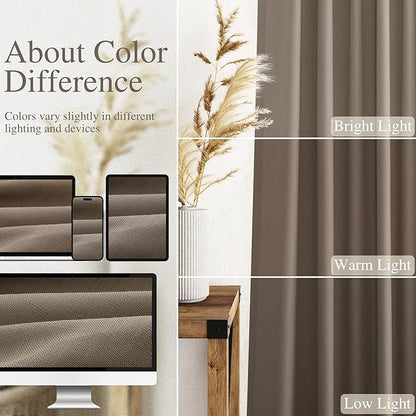 Dark Taupe Linen Curtains 120 Inch Extra Long - Image 4