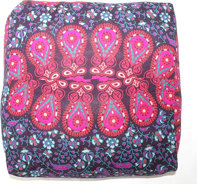 CRAFT KALA Pink Peacock Large Hippie Mandala Meditation Floor Ottoman Pillow - Image 8