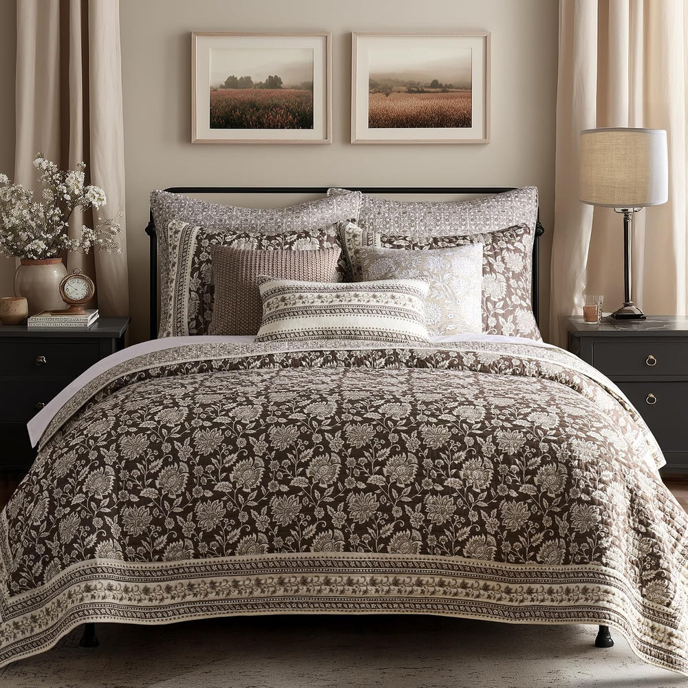 Levtex Home Adare Cocoa Reversible King/Cal King Quilt Set (106x92in) and 2 P...