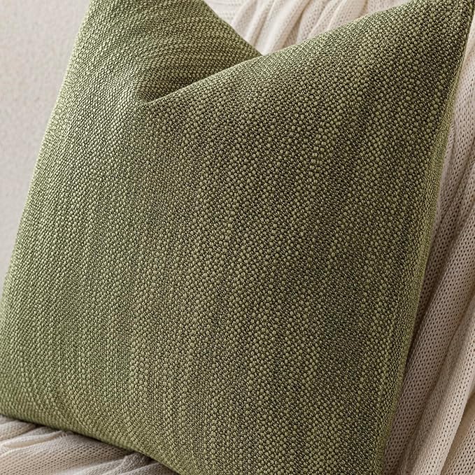 Foindtower Set of 2 Decorative Textured Burlap Linen Throw Pillow Covers - Image 3