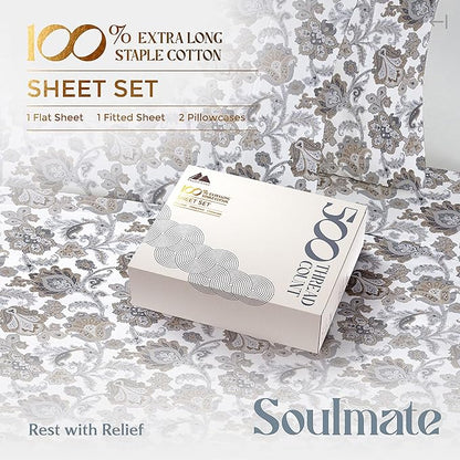 Mayfair Linen 100% Cotton Printed Bed Sheets Twin XL Set - Image 4