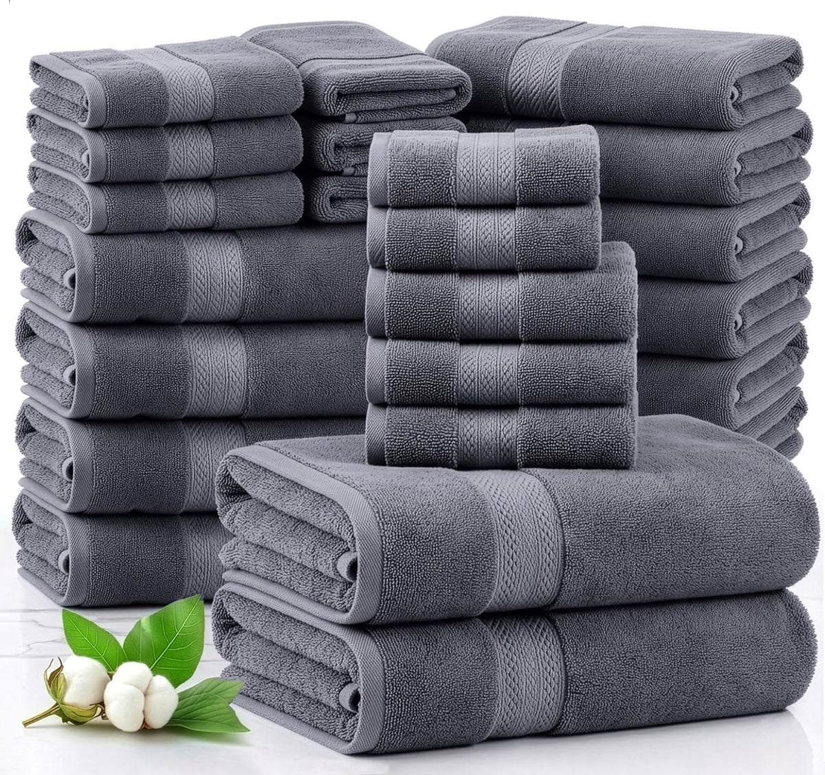 lane linen 100% cotton bath towels set, main product view