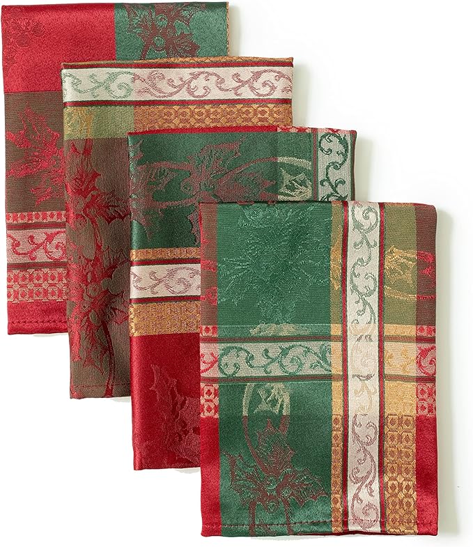 Benson Mills Holiday Legacy Yarn Dyed Jacquard Fabric Cloth Napkins, - Image 2