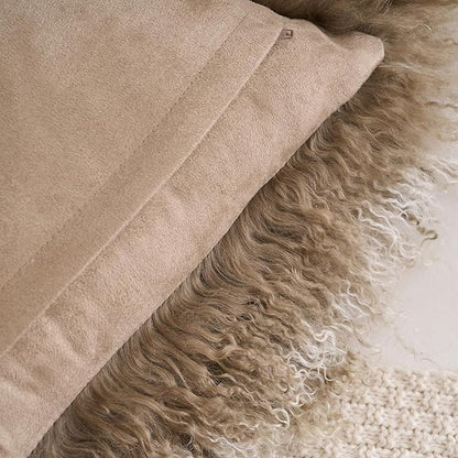 Genuine Mongolian Lamb Fur Pillow Cover – 12"x20" Rectangular Cushion Case – - Image 7