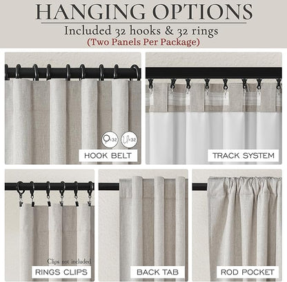 Blackout Extra Long Curtains & Drapes 108 Inches Long 2 Panels Set, Lush Pinch - Image 5