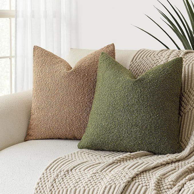Foindtower Pack of 2, Decorative Textured Boucle Throw Pillow Covers Accent - Image 4