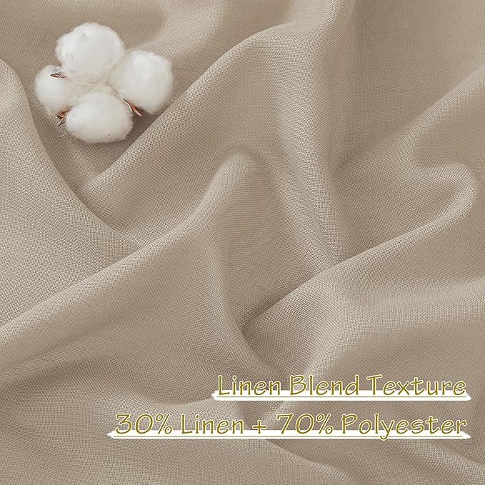 NICETOWN Thick Flax Linen Camel Curtains 108 inches Long, Pinch Pleated Linen - Image 5