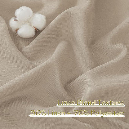 NICETOWN Thick Flax Linen Camel Curtains 108 inches Long, Pinch Pleated Linen - Image 5