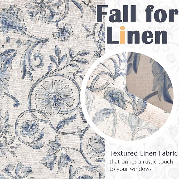 jinchan Linen Valance Kitchen Curtain Pack of 2 Double Layer 16 Inch - Image 7