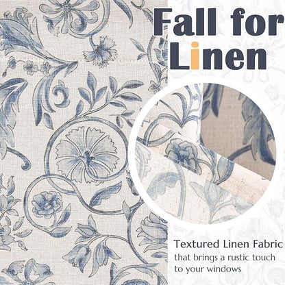 jinchan Linen Valance Kitchen Curtain Pack of 2 Double Layer 18 Inch - Image 7