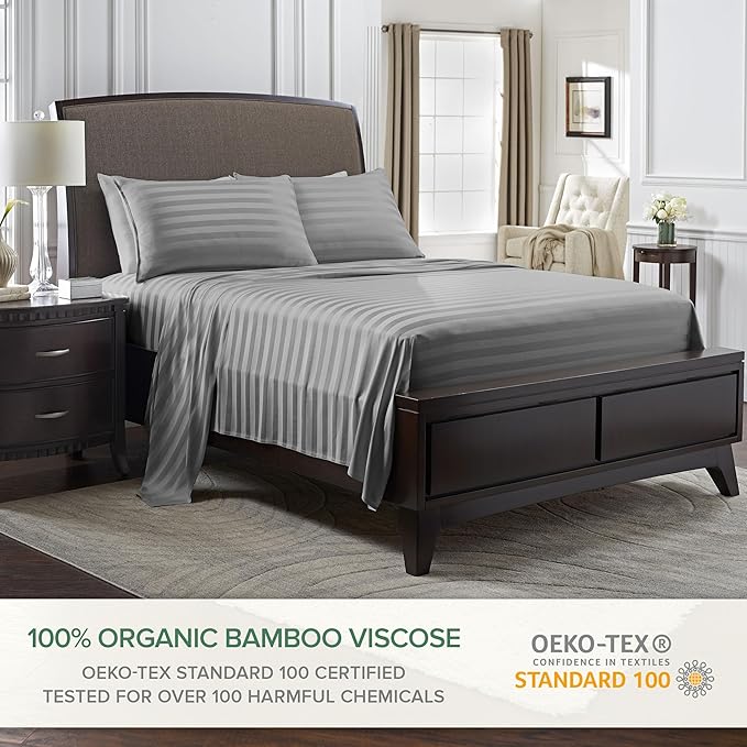 Pure Bamboo Split King Sheets, Genuine 100% Organic Viscose Derived from Bamboo - Image 2