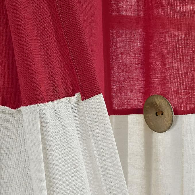 Lush Decor Linen Button Window Curtain Panel, Bedroom & Dining Room - Image 3