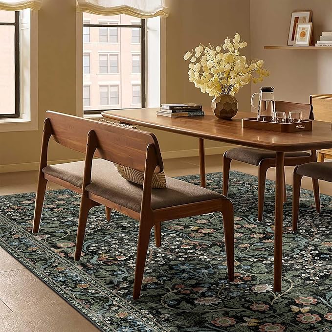 MUJOO Floral 5x7 Area Rugs, Washable Rug - Image 4