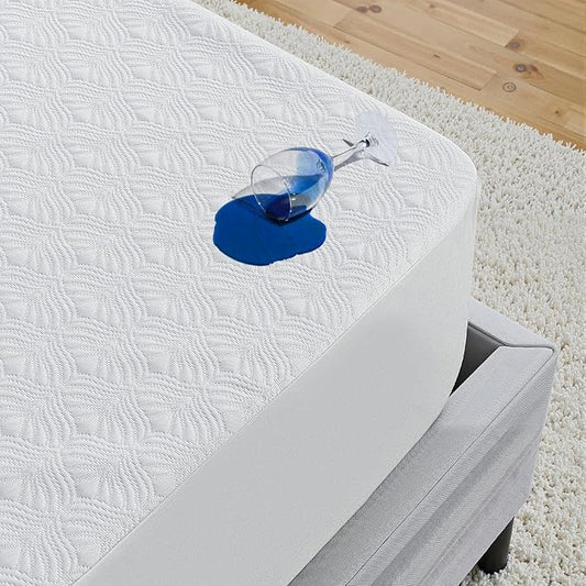 Waterproof Mattress Protector King Mattress Pad, Deep Stretchable Pocket Bed by EmbraceCozyWarmthandUltimateComfort