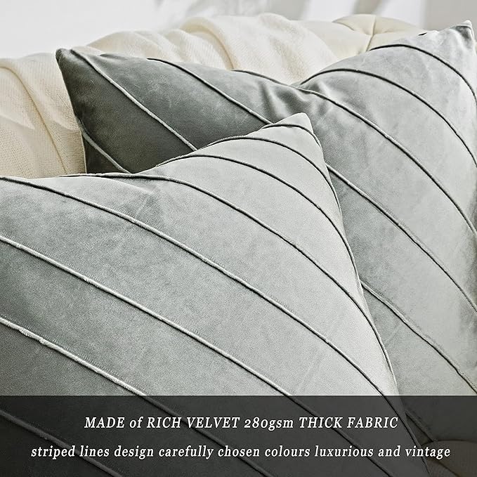 GIGIZAZA Decorative Velvet Pillow Covers 20x20, Living Room Square Cushion - Image 2