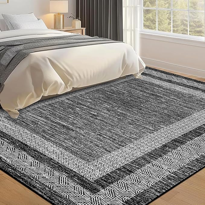 GarveeHome Large Washable Rug 9x12 Modern Geometric Non Slip, Distressed - Image 8