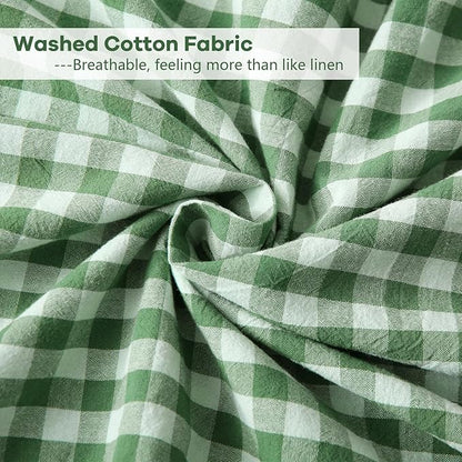 Christmas Green White Plaid Ruffle Gingham Bedding Body Pillow Cover, 100% - Image 6
