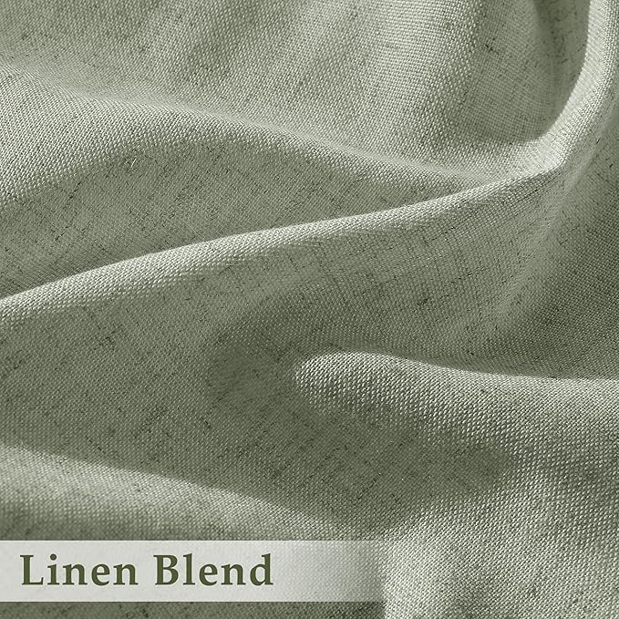 Sage Green Pinch Pleated Linen Curtains 72 Inch Length 2 Panels - Image 5