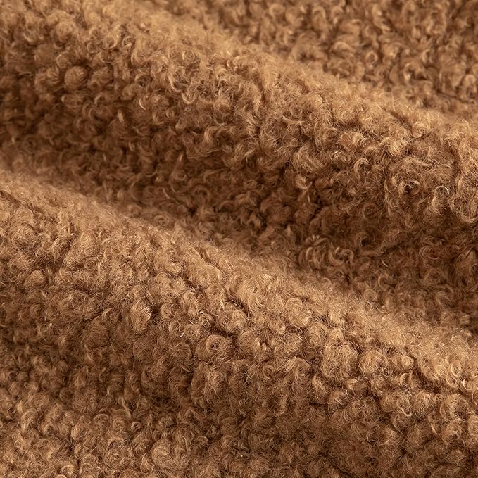 Pack of 2 Curly Teddy Wool Faux Fur Throw Pillow Covers Fuzzy Accent Soft - Image 2