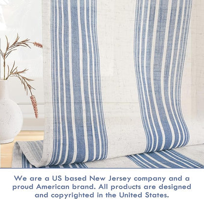 DriftAway Farmhouse Vertical Striped Linen Blend Textured Light Filtering Semi - Image 6