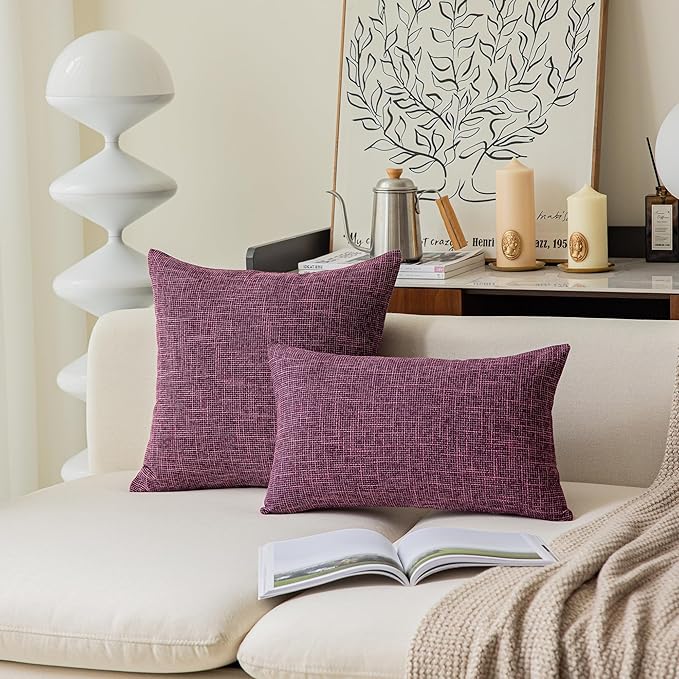 Kevin Textile Faux Linen Square 2 Tone Woven Throw Pillow Sham Cushion Case - Image 4
