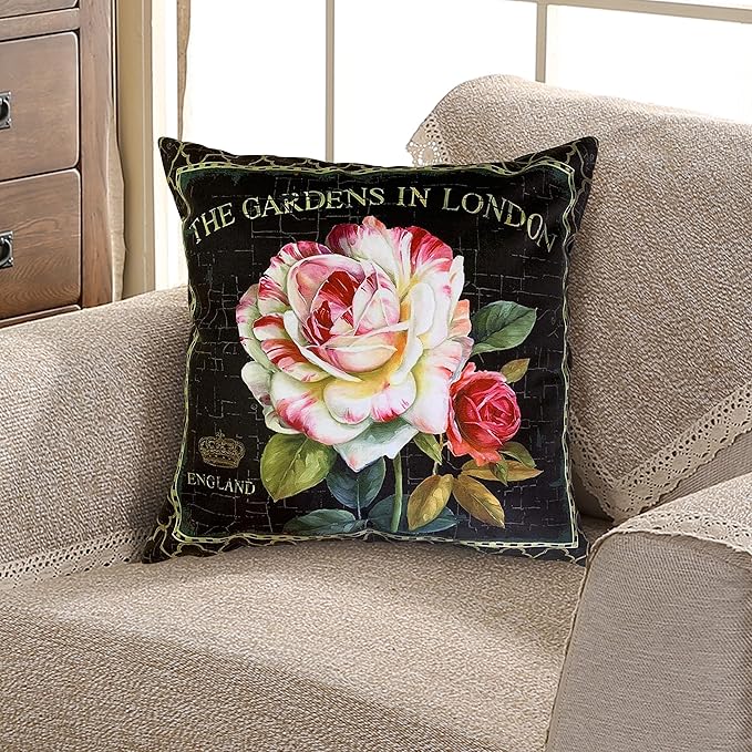 Elegant Velvet Floral Throw Pillow Cover Double Sides Handmake Flower - Image 6