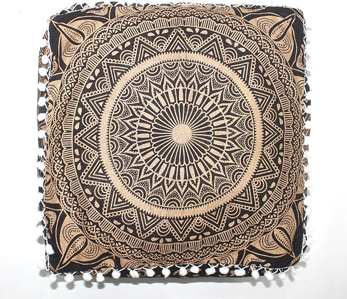 CRAFT KALA 18" Square Large Hippie Mandala Meditation Floor Ottoman Pillow - Image 6