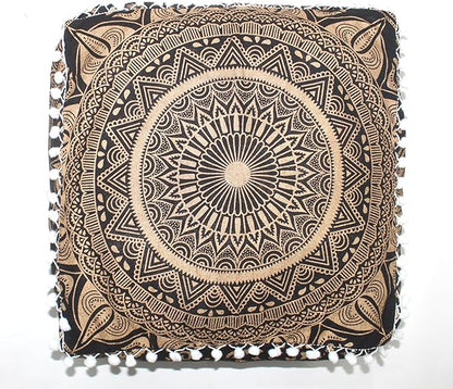 CRAFT KALA 16" Square Large Hippie Mandala Meditation Floor Ottoman Pillow - Image 6