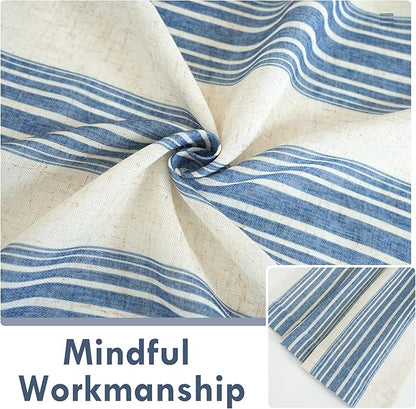 DriftAway Farmhouse Vertical Striped Linen Blend Textured Light Filtering Semi - Image 3