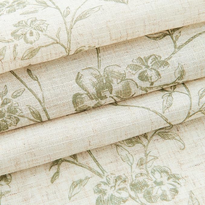 jinchan Floral Kitchen Curtains 54 Inch Linen Tier Curtains Christmas Decor - Image 5